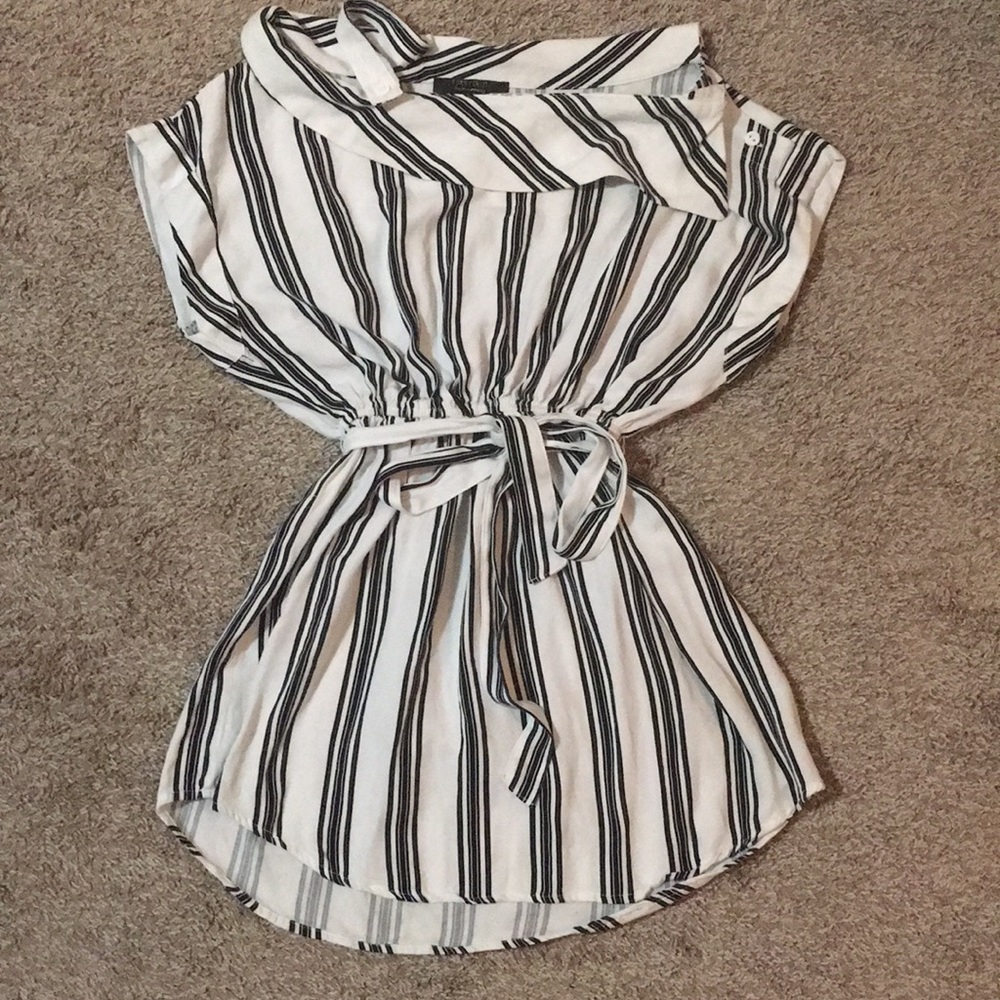 Striped off-shoulder dress